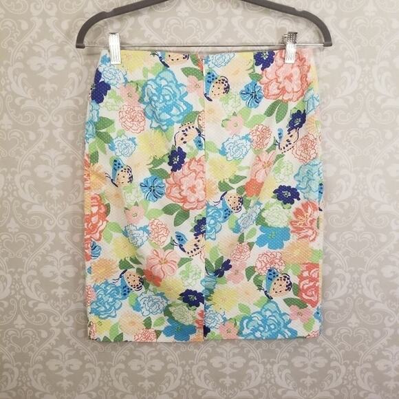 Talbots Size 2 Petite Floral Butterfly Print Pencil Skirt - Picture 2 of 8
